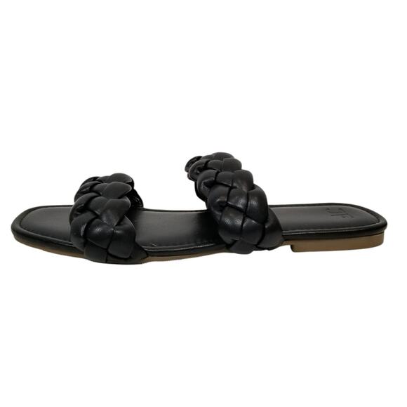 JF J.Ferrar Women's Ari Black Braided Double Two Strap Sandals Slides Size 11 - Picture 3 of 7